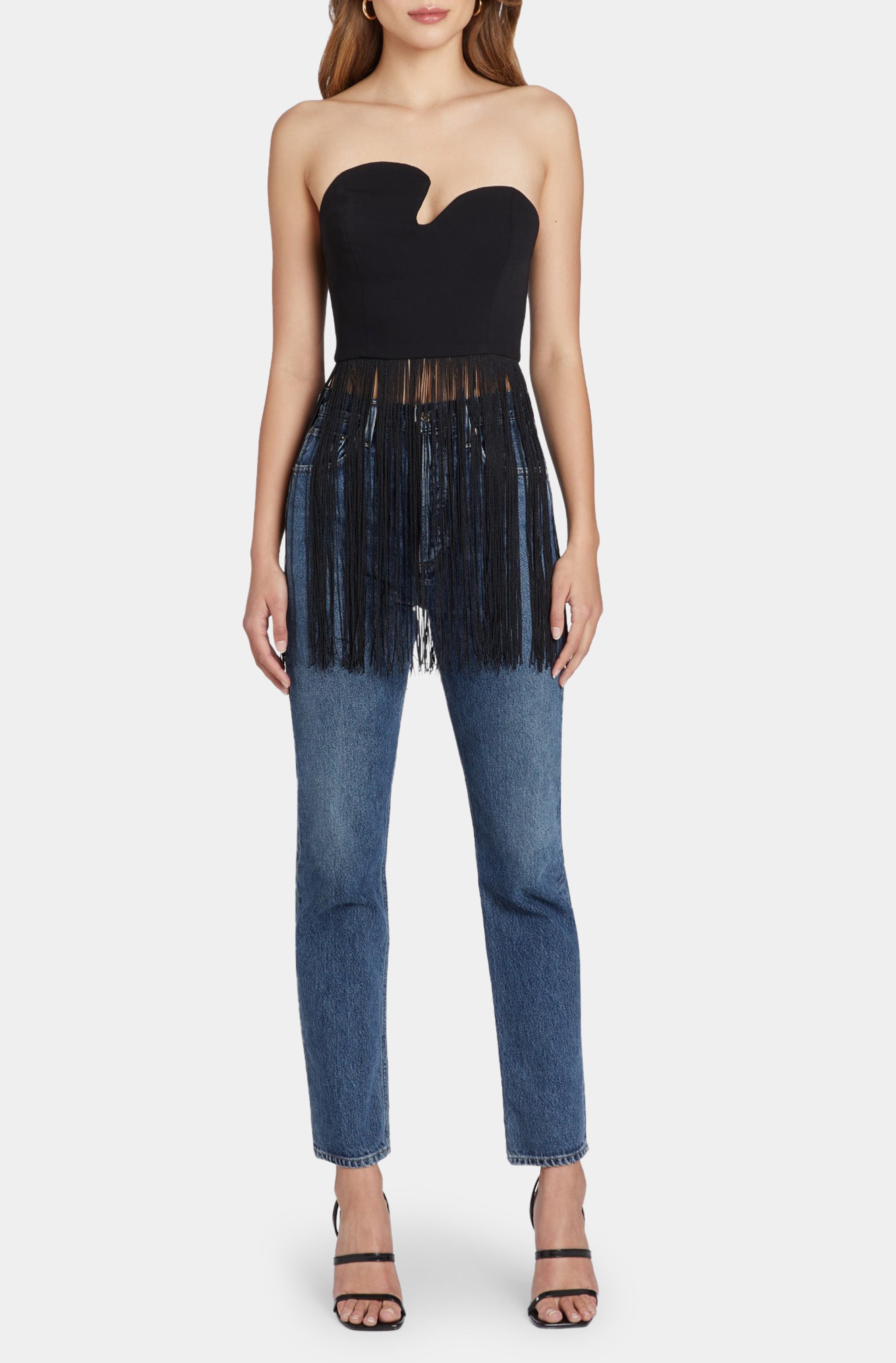 Strapless Puzzle Top with Fringe