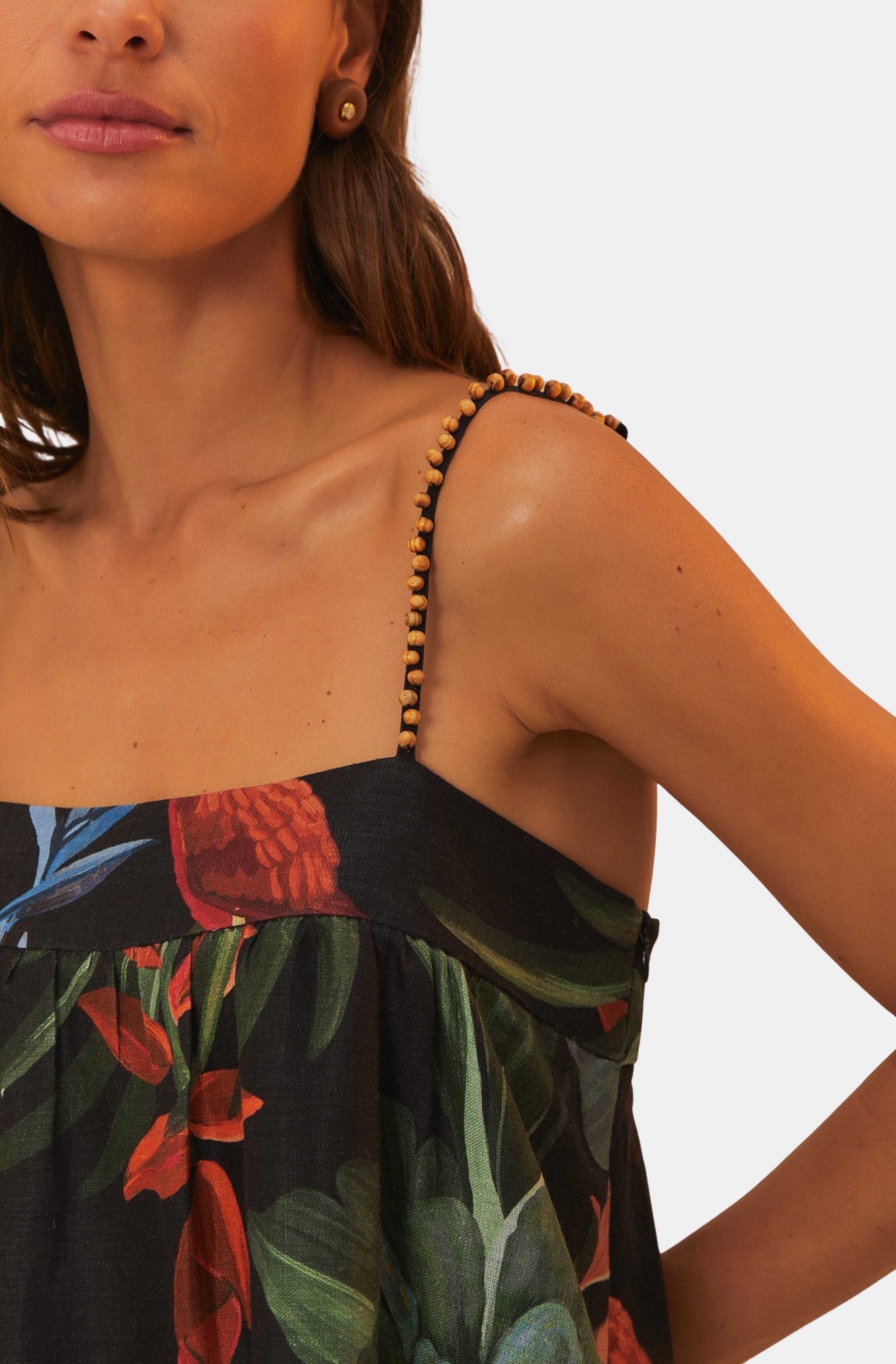 Midnight Macaw Fiesta Black Sleeveless Mini Dress