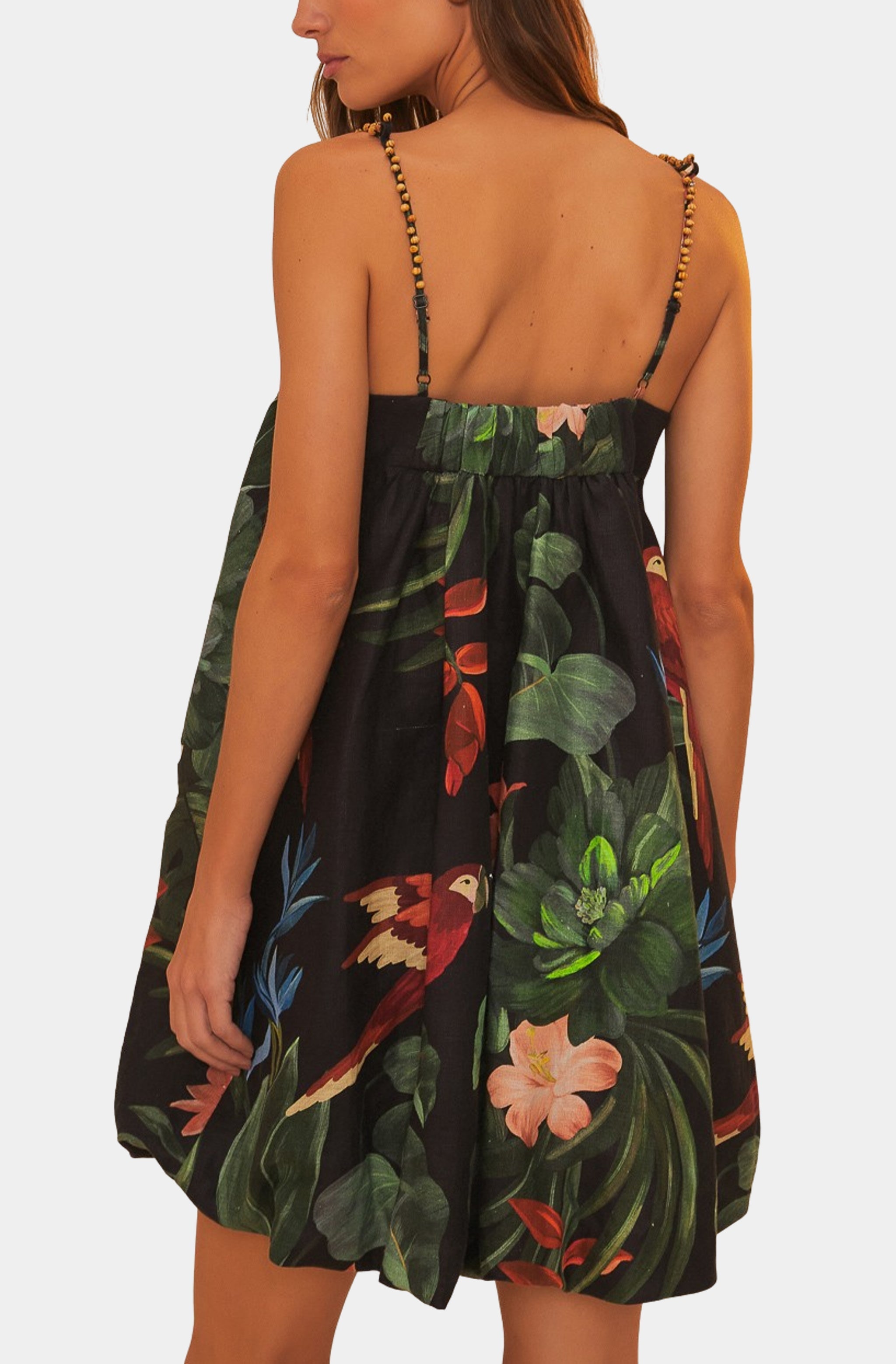 Midnight Macaw Fiesta Black Sleeveless Mini Dress