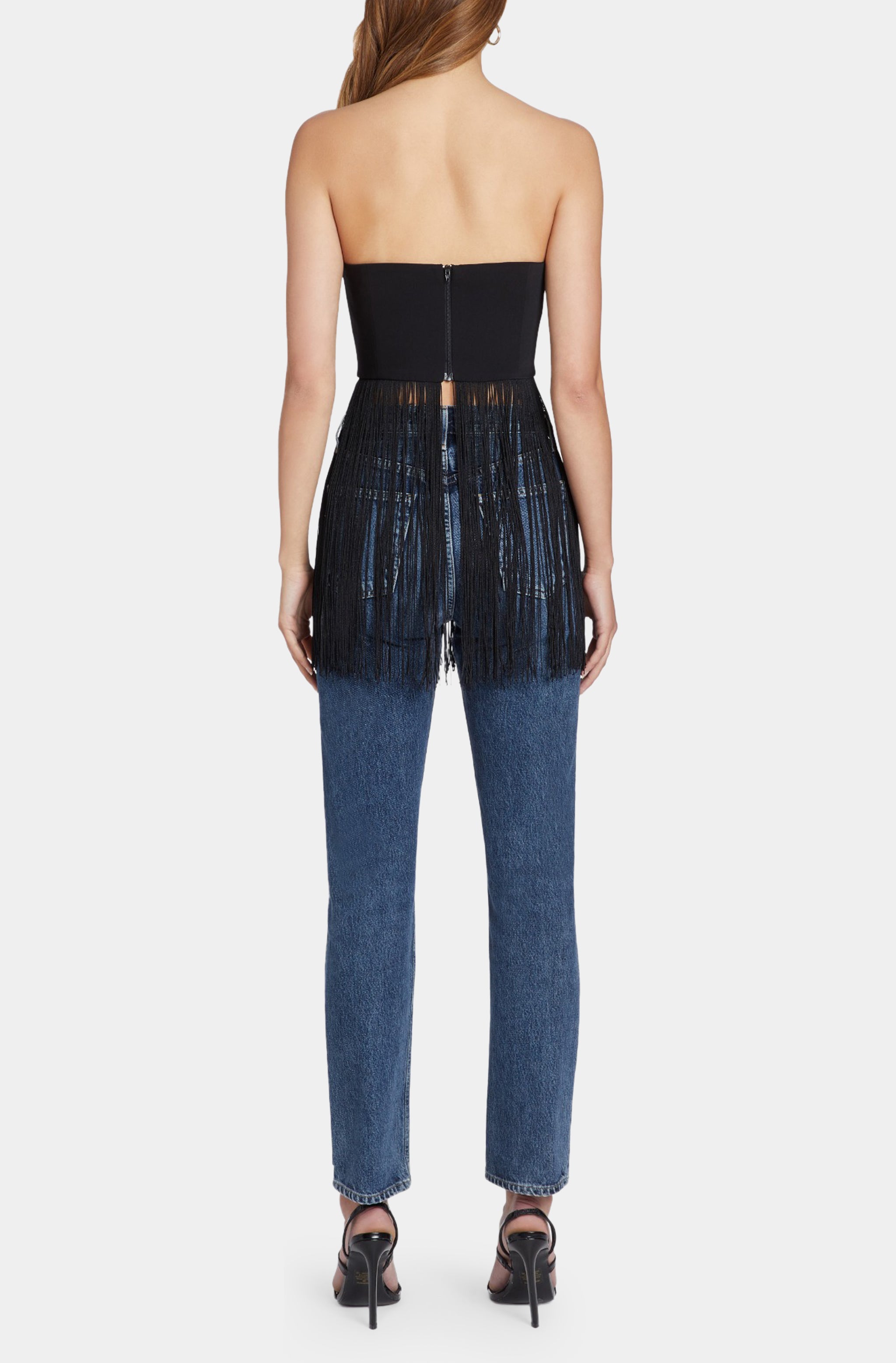 Strapless Puzzle Top with Fringe