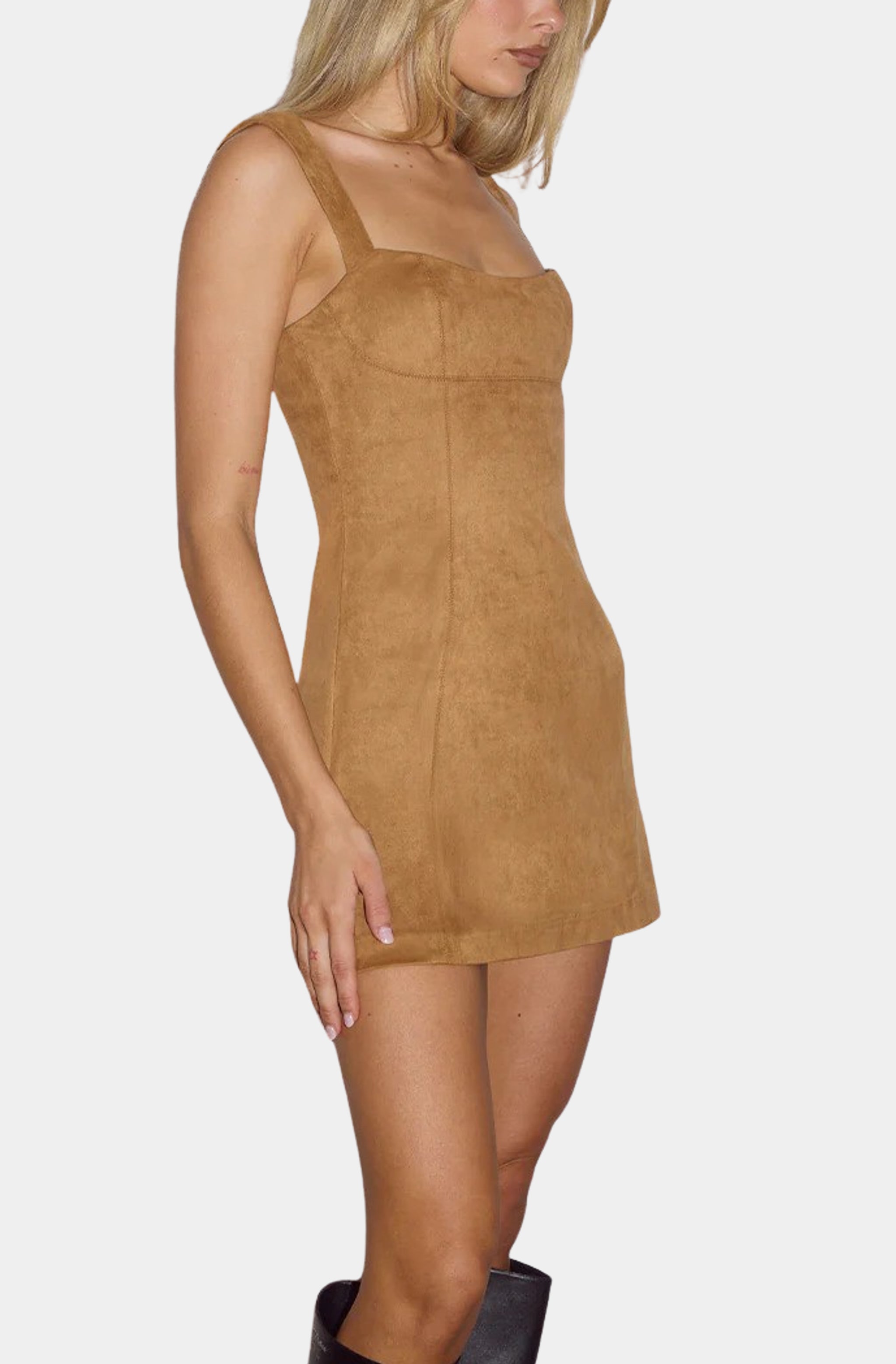 Zaela Square Neck Fitted Mini Dress