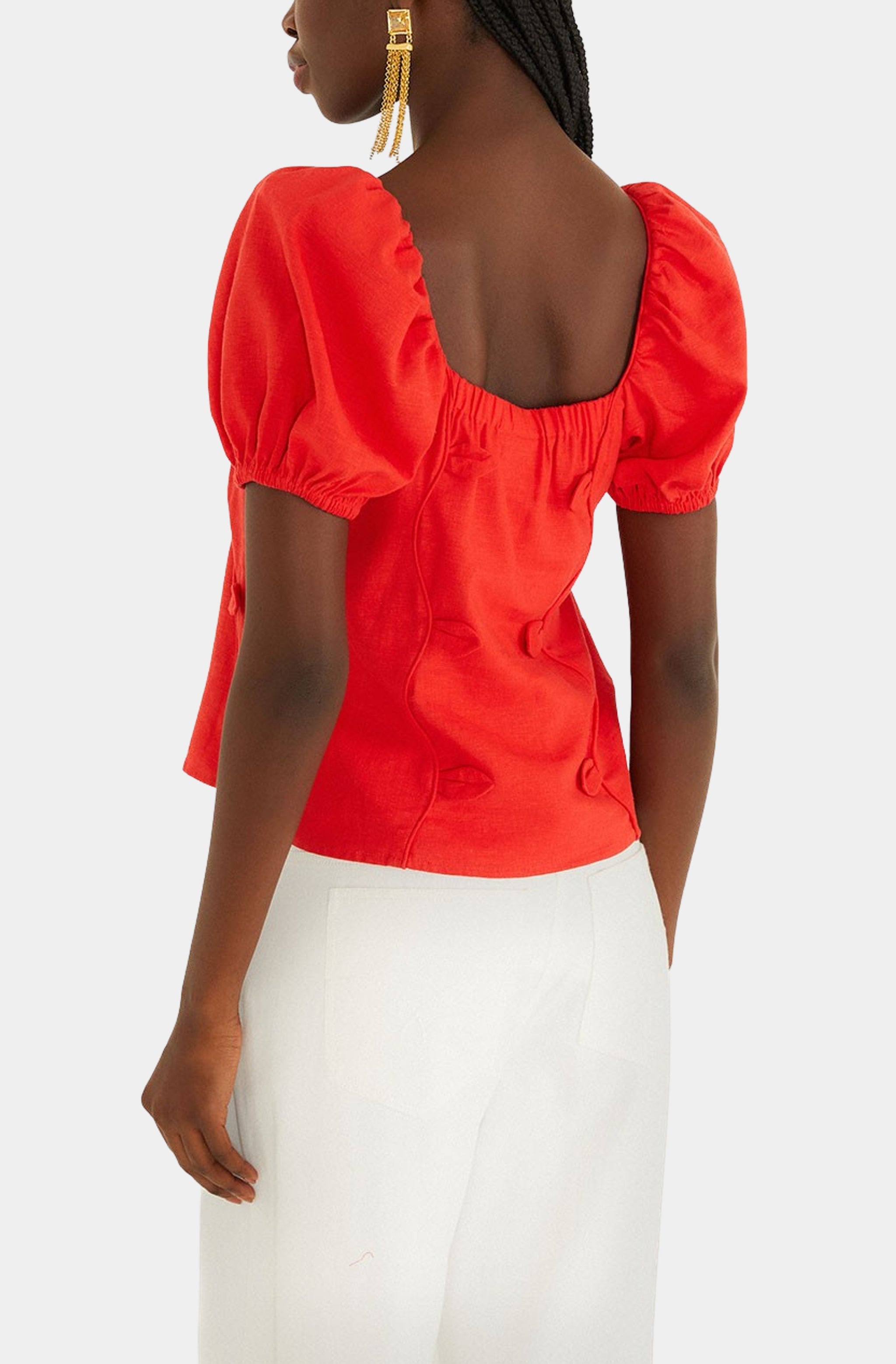 Red Short Sleeve Blouse