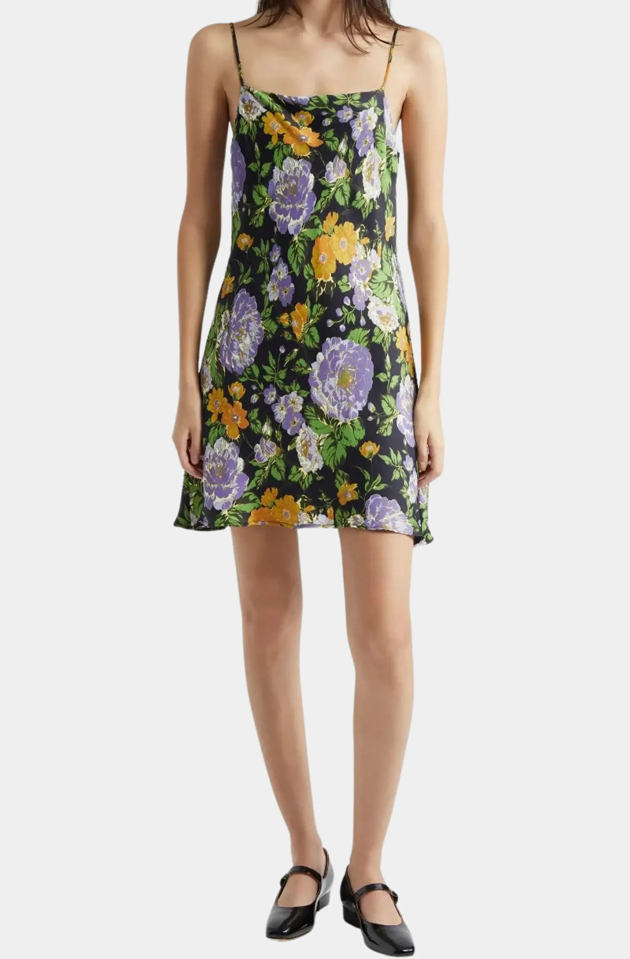 Capri Floral Black Sleeveless Mini Dress